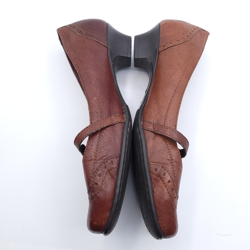 Born Mary Jane Shoes Women Size 9.5 M Brown Leather Brogue Low Heel W6428 - Picture 11 of 12